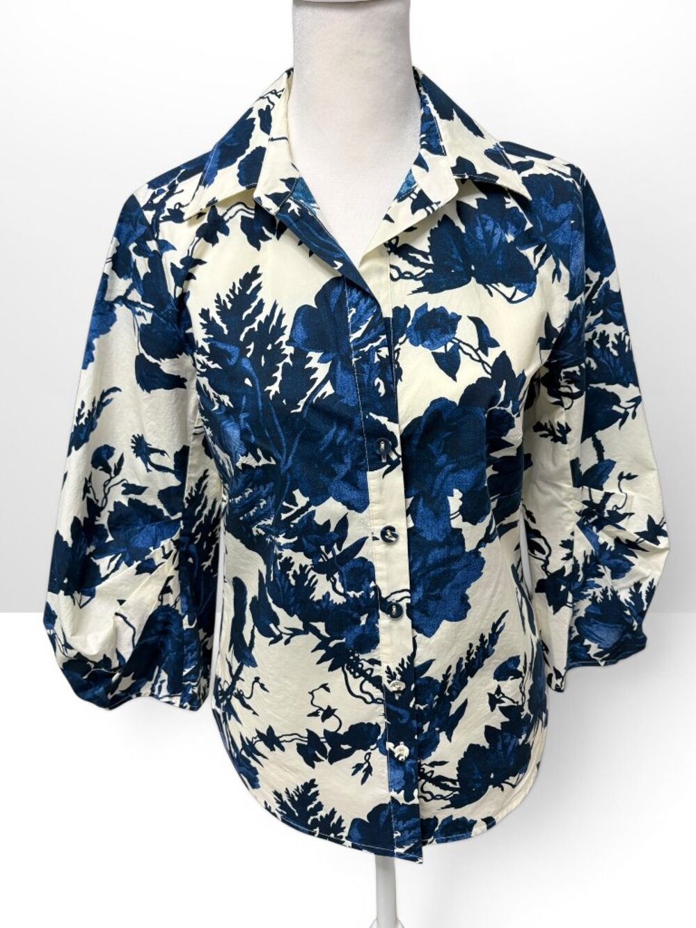 Cara Cara Marlo Top in Evening Blue Hanging Orchids | Size: XS | NWOT